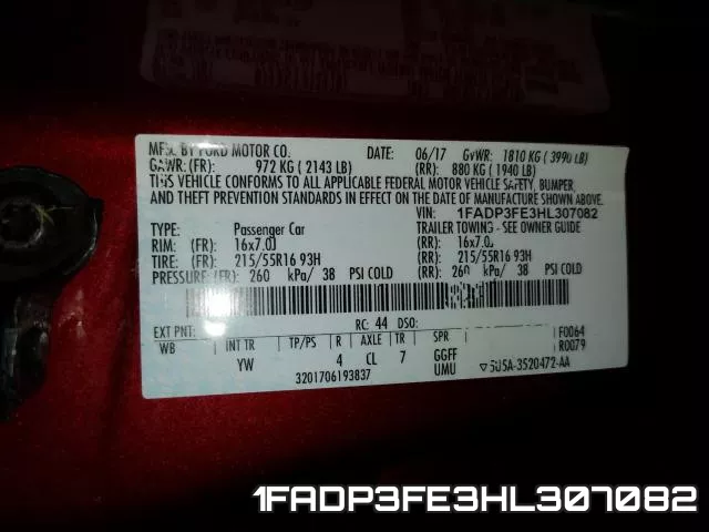 1FADP3FE3HL307082