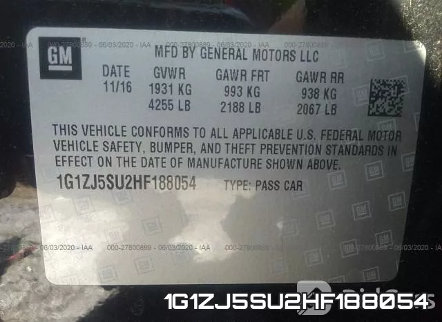1G1ZJ5SU2HF188054