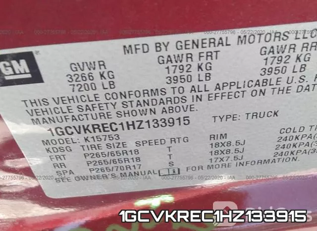 1GCVKREC1HZ133915
