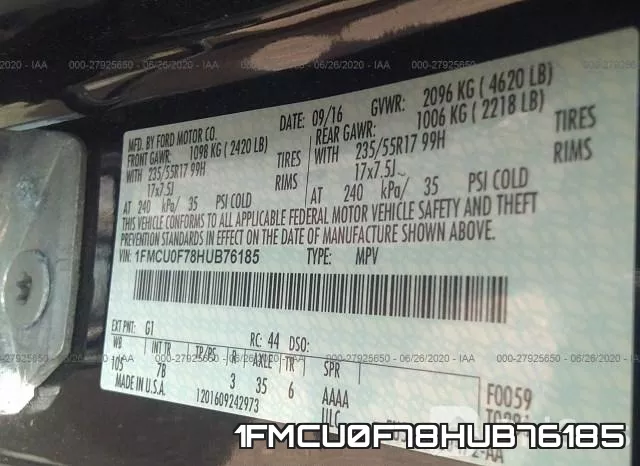 1FMCU0F78HUB76185