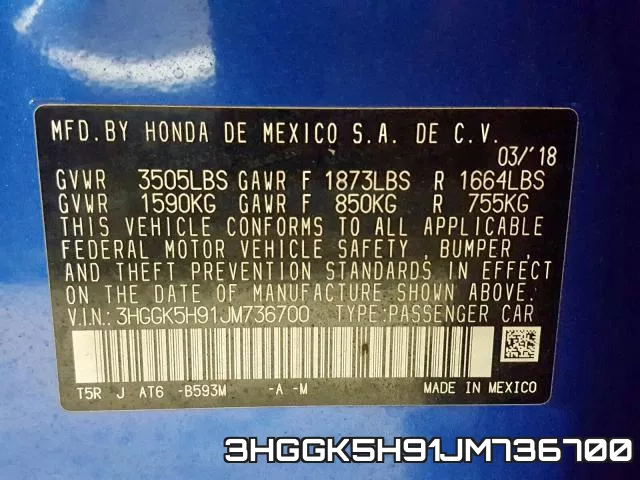 3HGGK5H91JM736700