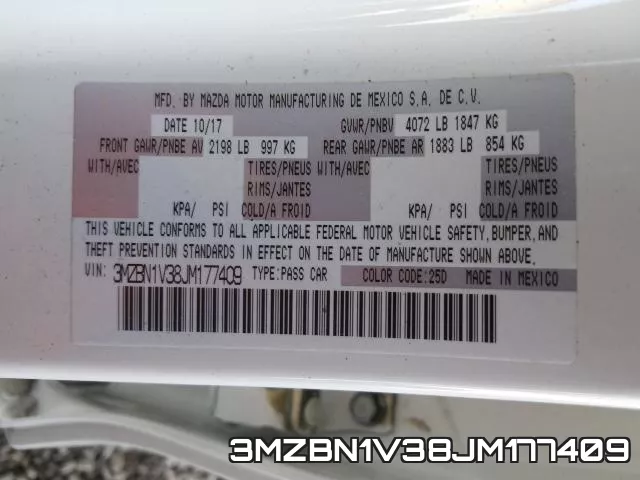 3MZBN1V38JM177409