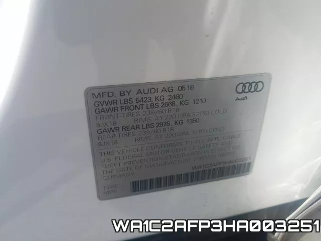 WA1C2AFP3HA003251