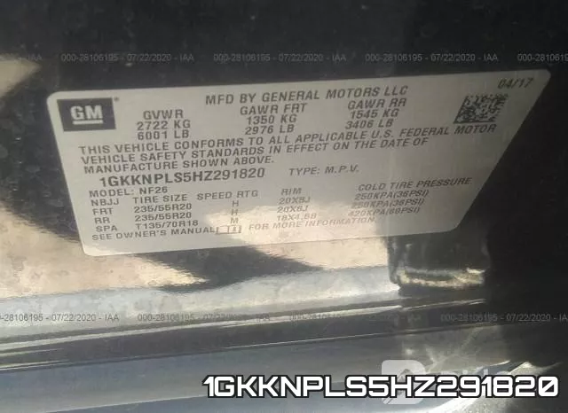1GKKNPLS5HZ291820