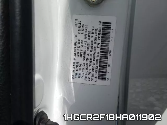 1HGCR2F18HA011902