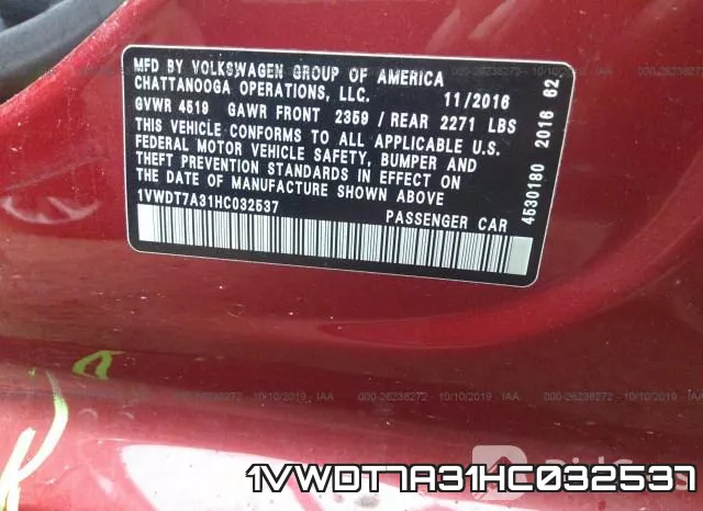 1VWDT7A31HC032537