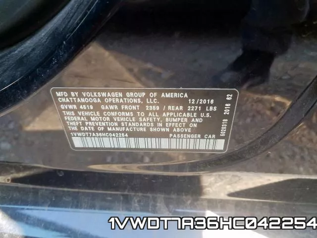 1VWDT7A36HC042254