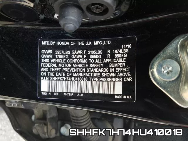 SHHFK7H74HU410018