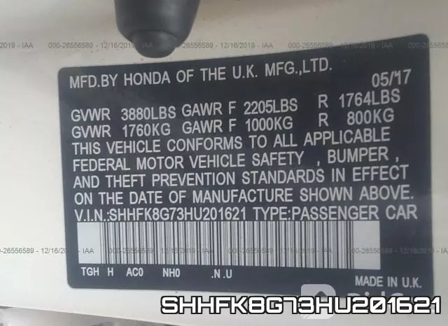 SHHFK8G73HU201621