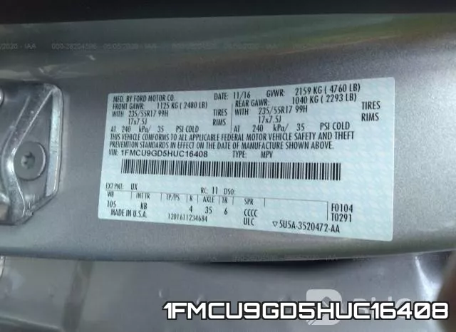 1FMCU9GD5HUC16408