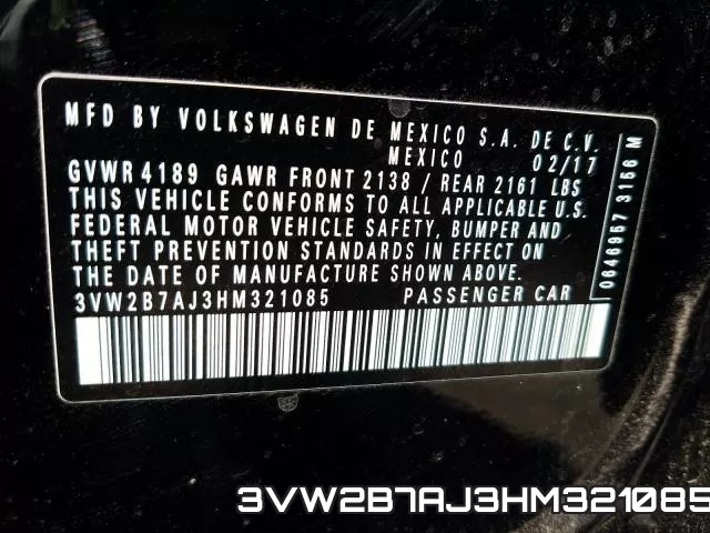 3VW2B7AJ3HM321085