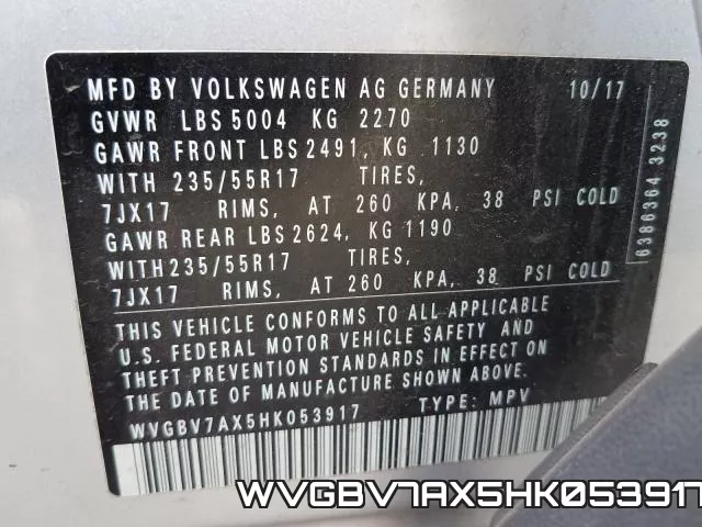 WVGBV7AX5HK053917
