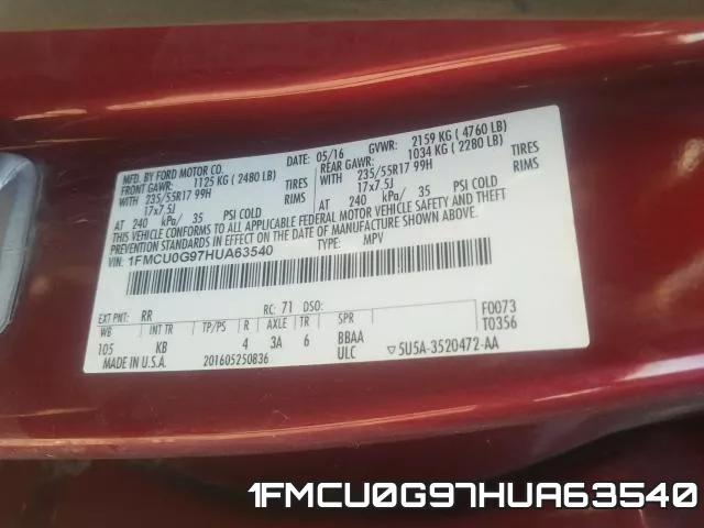1FMCU0G97HUA63540