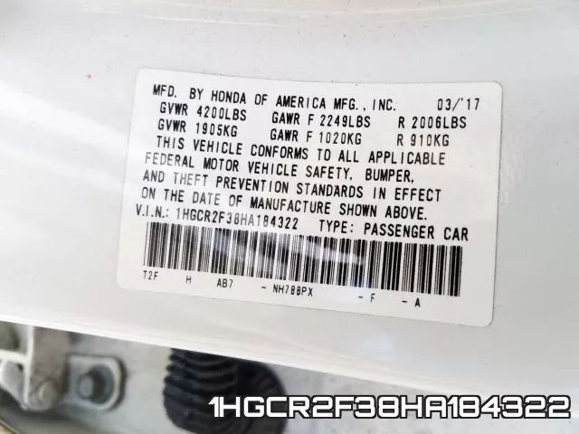 1HGCR2F38HA184322