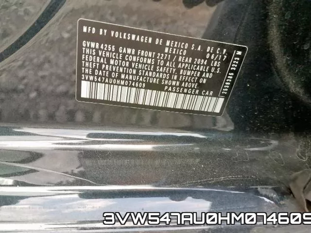 3VW547AU0HM074609