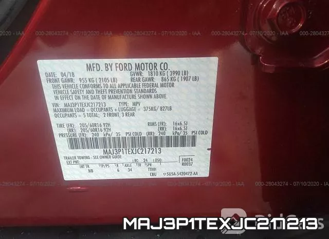MAJ3P1TEXJC217213