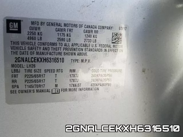 2GNALCEKXH6316510