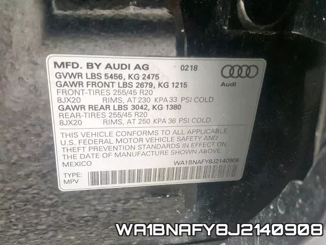 WA1BNAFY8J2140908