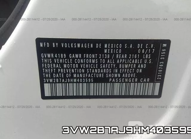 3VW2B7AJ9HM403595