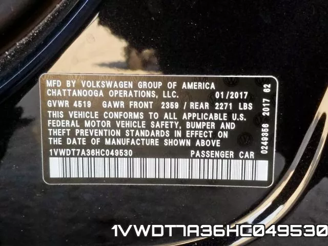 1VWDT7A36HC049530
