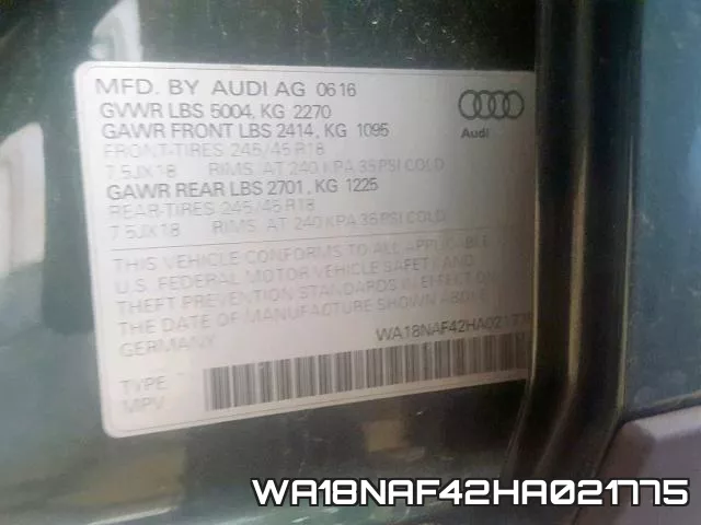 WA18NAF42HA021775