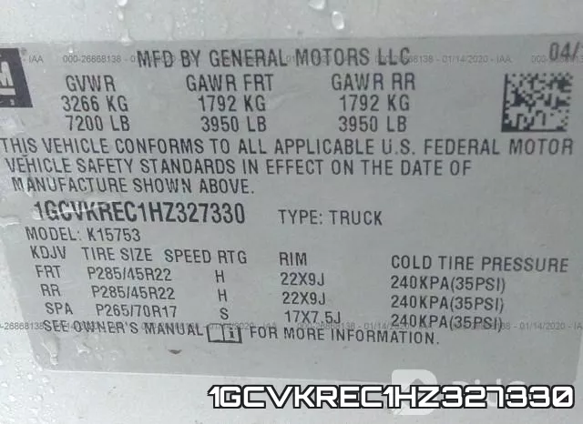 1GCVKREC1HZ327330