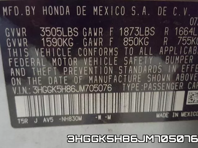 3HGGK5H86JM705076