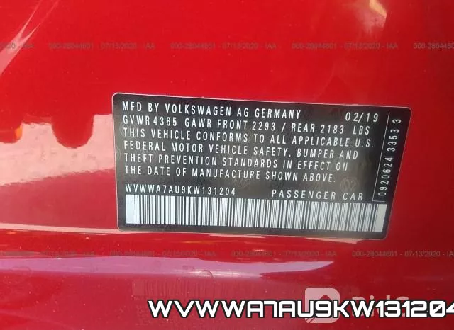WVWWA7AU9KW131204