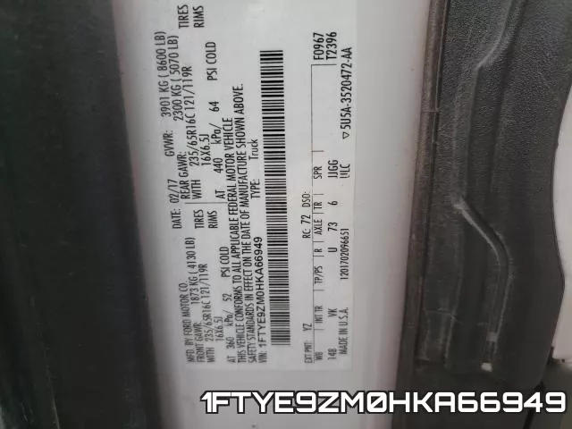 1FTYE9ZM0HKA66949