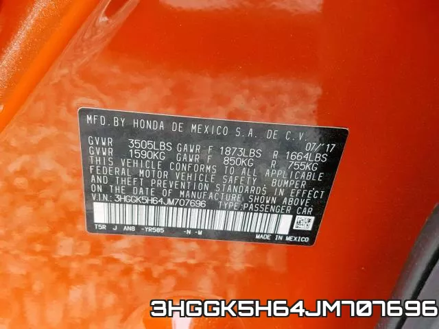 3HGGK5H64JM707696