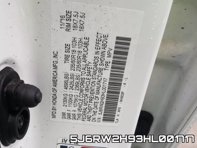 5J6RW2H93HL001717