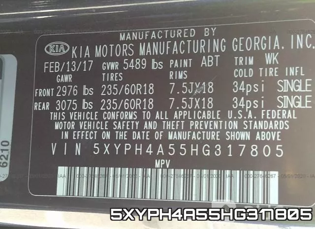 5XYPH4A55HG317805