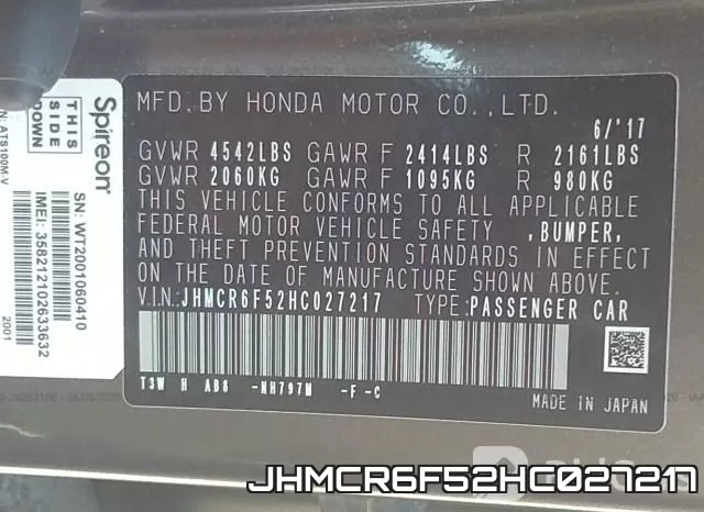 JHMCR6F52HC027217