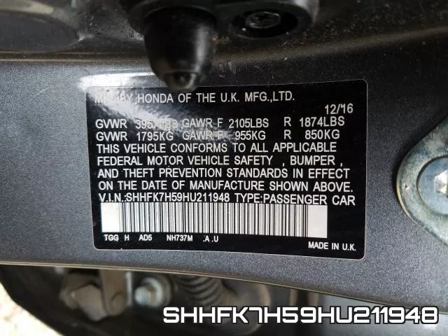 SHHFK7H59HU211948