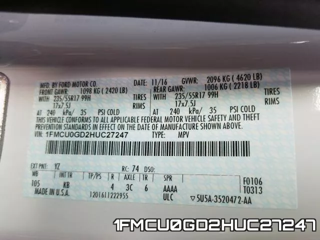 1FMCU0GD2HUC27247