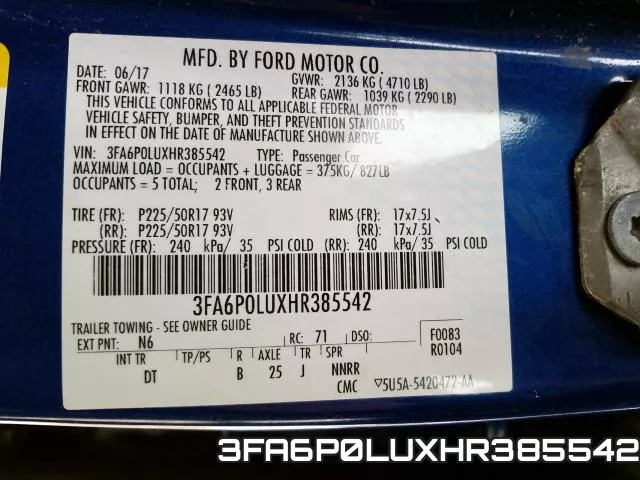 3FA6P0LUXHR385542