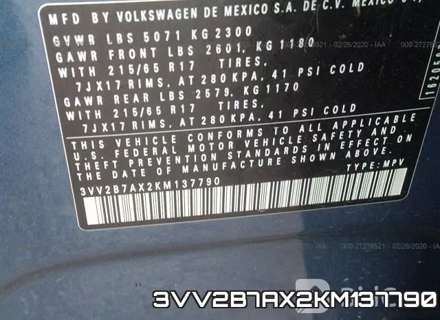 3VV2B7AX2KM137790