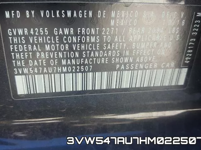3VW547AU7HM022507