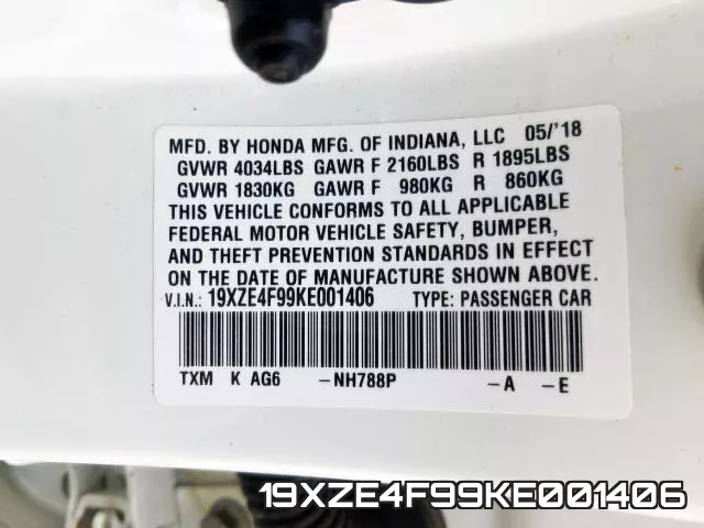 19XZE4F99KE001406