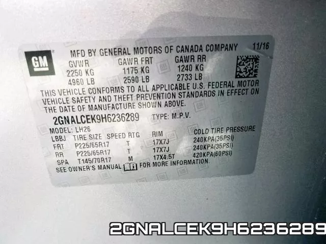 2GNALCEK9H6236289