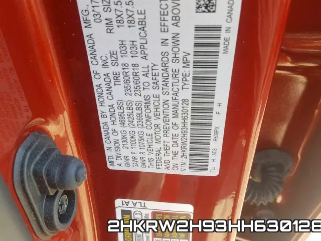 2HKRW2H93HH630128