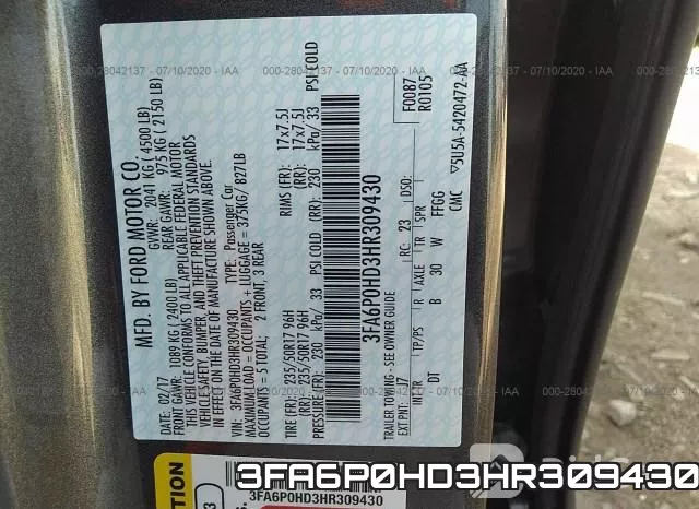 3FA6P0HD3HR309430