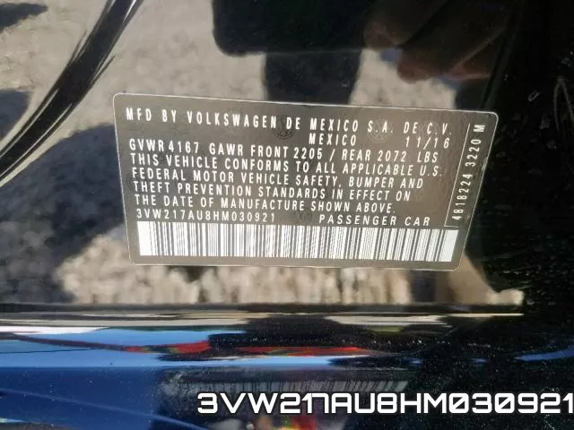 3VW217AU8HM030921