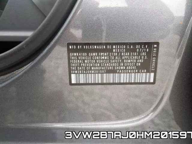 3VW2B7AJ0HM201597