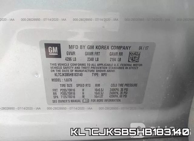 KL7CJKSB5HB183140