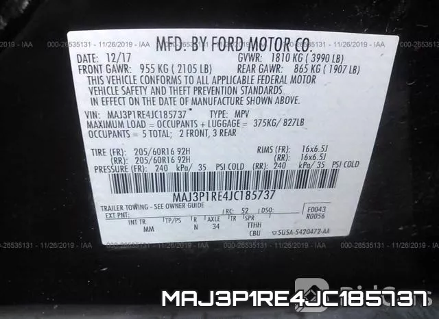 MAJ3P1RE4JC185737