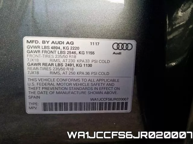 WA1JCCFS6JR020007