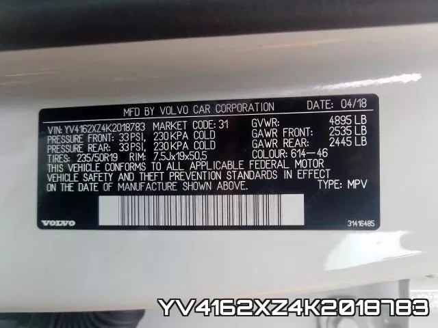 YV4162XZ4K2018783