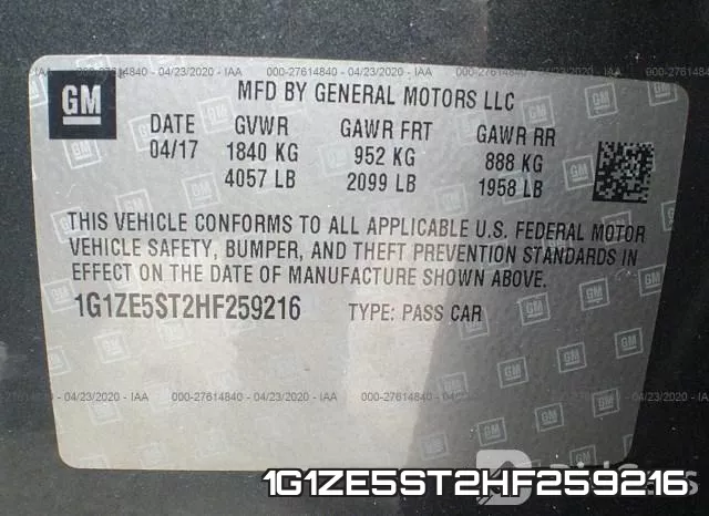 1G1ZE5ST2HF259216