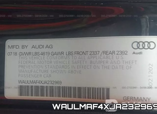 WAULMAF4XJA232969